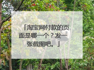 淘宝网付款的页面是哪一个?发一张截图吧。