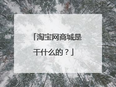 淘宝网商城是干什么的?