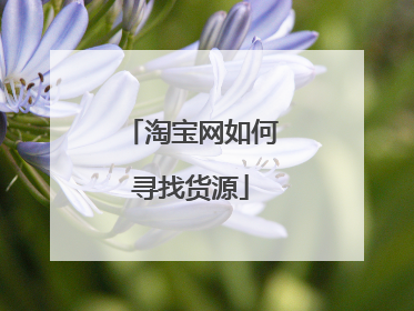 淘宝网如何寻找货源