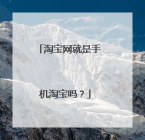 淘宝网就是手机淘宝吗?