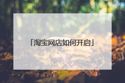 淘宝网店如何开启