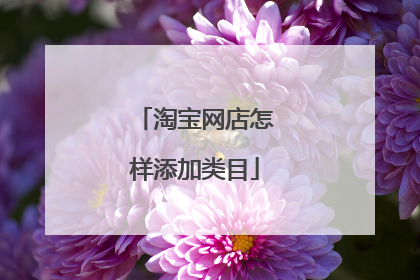 淘宝网店怎样添加类目