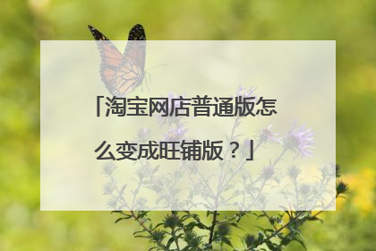 淘宝网店普通版怎么变成旺铺版?