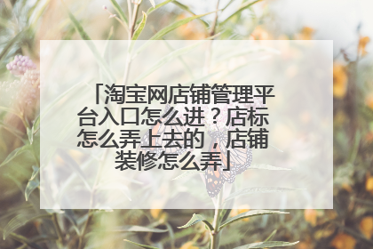 淘宝网店铺管理平台入口怎么进？店标怎么弄上去的，店铺装修怎么弄