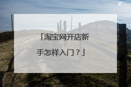 淘宝网开店新手怎样入门?