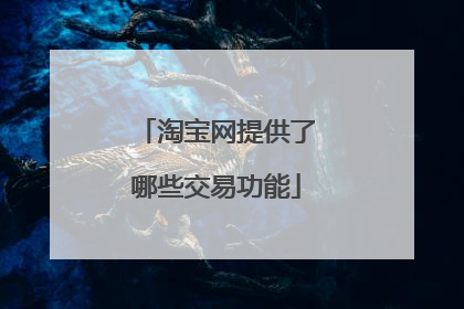 淘宝网提供了哪些交易功能