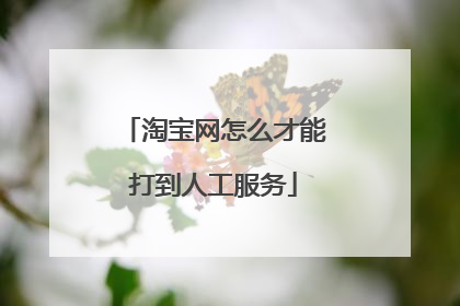 淘宝网怎么才能打到人工服务