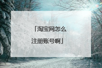 淘宝网怎么注册账号啊