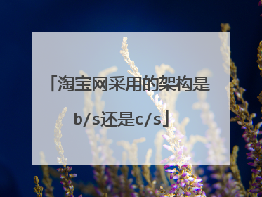 淘宝网采用的架构是b/s还是c/s