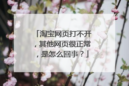 淘宝网页打不开,其他网页很正常,是怎么回事?