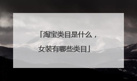 淘宝类目是什么,女装有哪些类目
