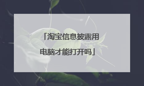 淘宝信息披露用电脑才能打开吗