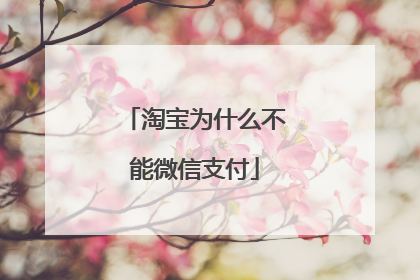 淘宝为什么不能微信支付