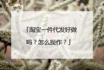 淘宝一件代发好做吗?怎么操作?