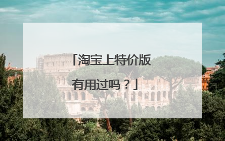 淘宝上特价版有用过吗?