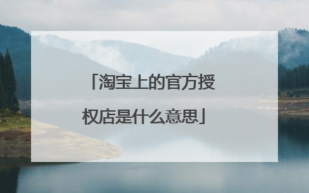淘宝上的官方授权店是什么意思