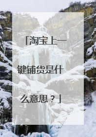 淘宝上一键铺货是什么意思?