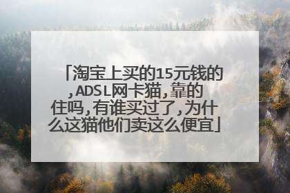 淘宝上买的15元钱的,ADSL网卡猫,靠的住吗,有谁买过了,为什么这猫他们卖这么便宜