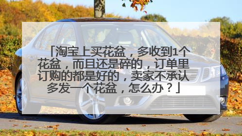 淘宝上买花盆,多收到1个花盆,而且还是碎的,订单里订购的都是好的,卖家不承认多发一个花盆,怎么办?