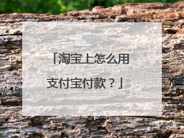 淘宝上怎么用支付宝付款?
