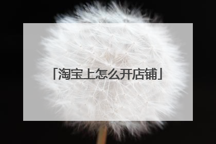 淘宝上怎么开店铺