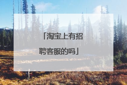 淘宝上有招聘客服的吗