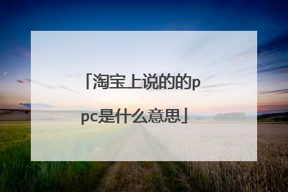 淘宝上说的的ppc是什么意思