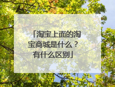淘宝上面的淘宝商城是什么?有什么区别