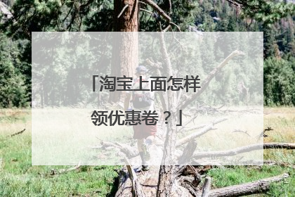 淘宝上面怎样领优惠卷?