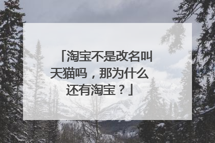 淘宝不是改名叫天猫吗,那为什么还有淘宝?