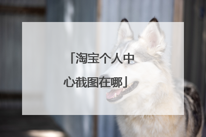 淘宝个人中心截图在哪