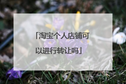 淘宝个人店铺可以进行转让吗