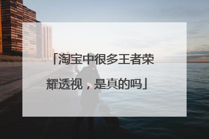 淘宝中很多王者荣耀透视,是真的吗