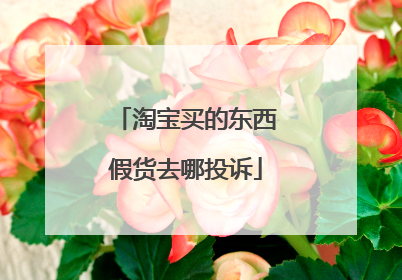 淘宝买的东西假货去哪投诉