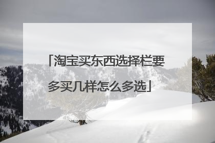 淘宝买东西选择栏要多买几样怎么多选
