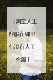 淘宝人工客服在哪里有没有人工客服