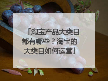 淘宝产品大类目都有哪些?淘宝的大类目如何运营