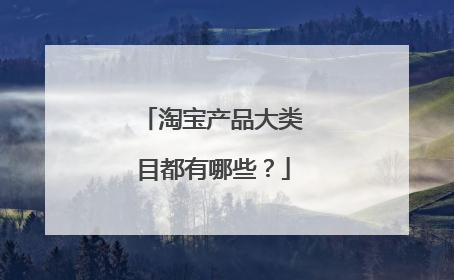 淘宝产品大类目都有哪些？