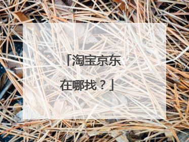 淘宝京东在哪找?
