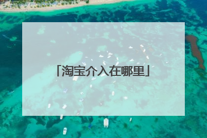 淘宝介入在哪里