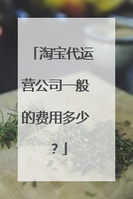 淘宝代运营公司一般的费用多少？
