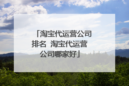 淘宝代运营公司排名 淘宝代运营公司哪家好
