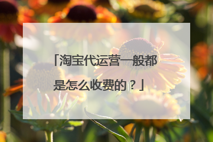 淘宝代运营一般都是怎么收费的?
