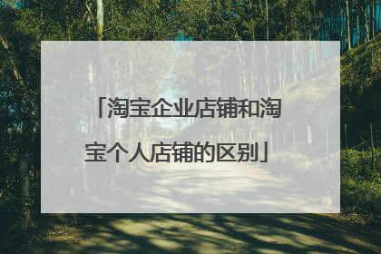 淘宝企业店铺和淘宝个人店铺的区别