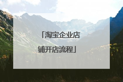 淘宝企业店铺开店流程