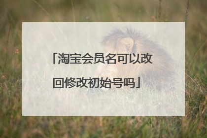 淘宝会员名可以改回修改初始号吗