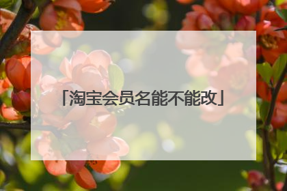 淘宝会员名能不能改