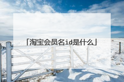 淘宝会员名id是什么