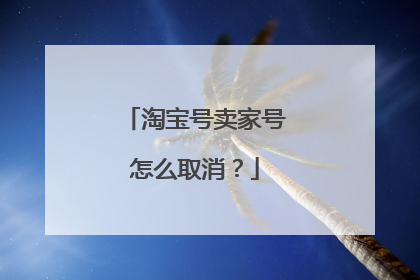 淘宝号卖家号怎么取消?