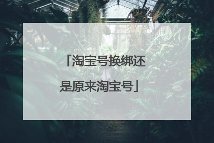 淘宝号换绑还是原来淘宝号